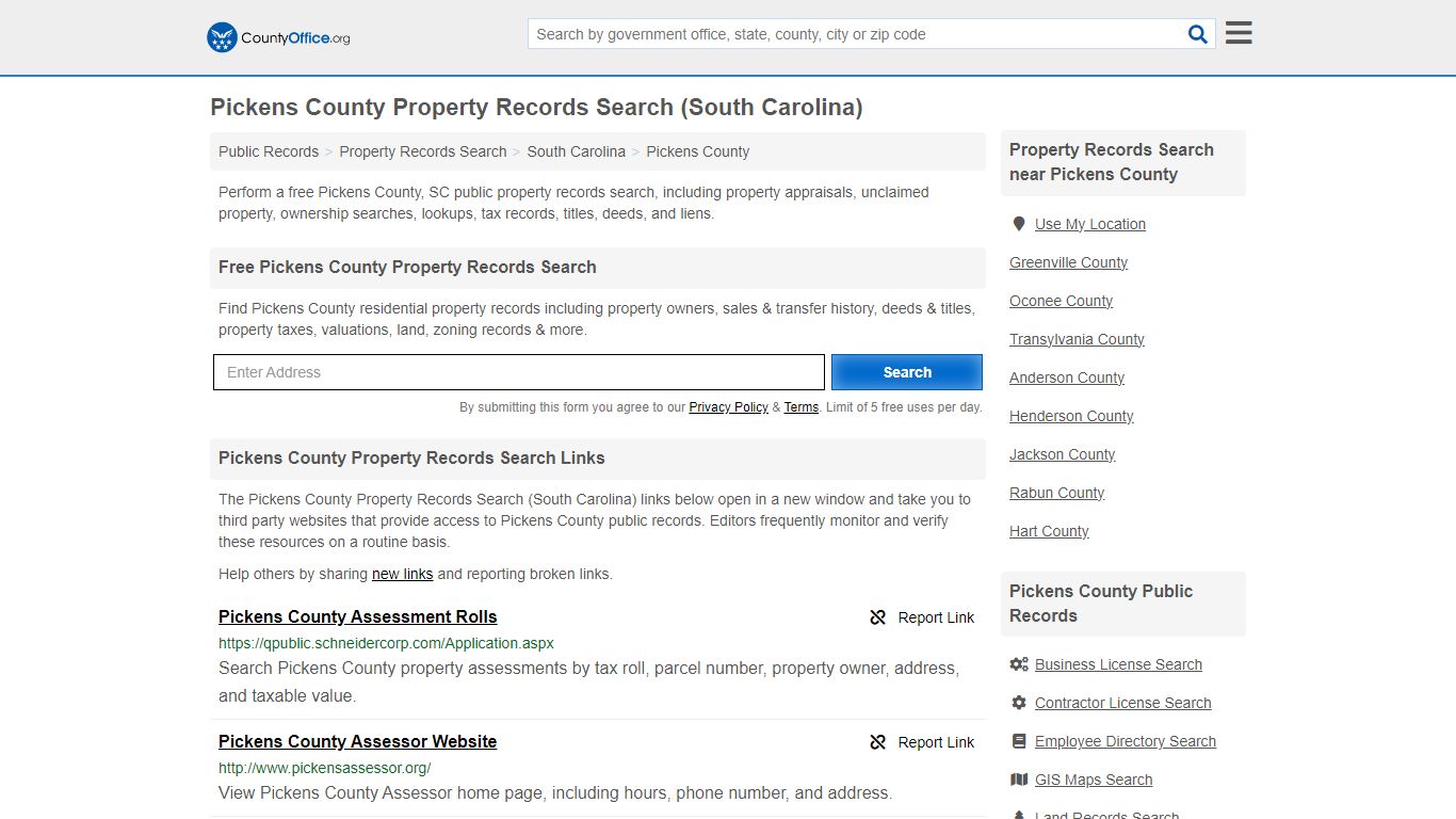 Pickens County Property Records Search (South Carolina) - County Office
